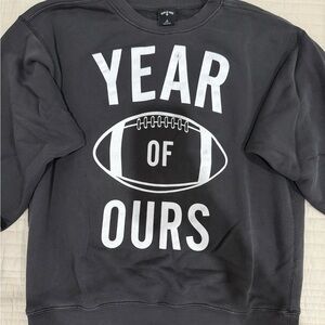 Year of Ours Charcoal Football Crewneck Sweater